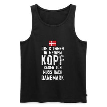 Denmark - Men's Premium Organic Tank Top - black - Front - Michal (187cm)