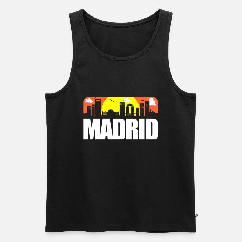 Madrid - Männer Premium Bio Tank Top - Schwarz