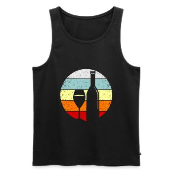 Wein - Männer Premium Bio Tank Top - Schwarz - Vorne - AI Model Male 178 light (178cm)
