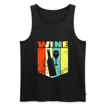 Wein - Männer Premium Bio Tank Top - Schwarz - Vorne - Michal (187cm)