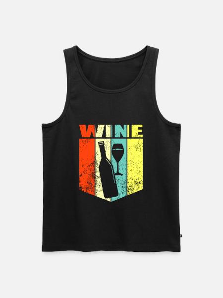 Wein - Männer Premium Bio Tank Top - Schwarz