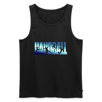 Handball Handball spielen Geschenk Geschenkidee - Männer Premium Bio Tank Top - Schwarz - Vorne - Michal (187cm)