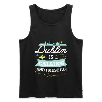 Dublin - Männer Premium Bio Tank Top - Schwarz - Vorne - AI Model Male 178 light (178cm)
