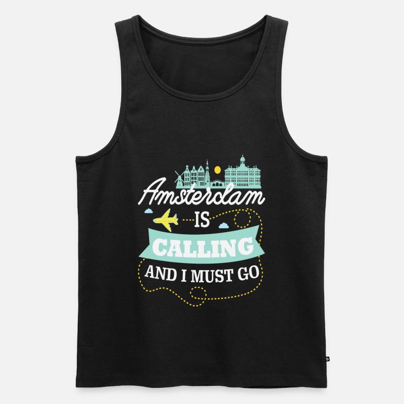 Amsterdam - Männer Premium Bio Tank Top - Schwarz