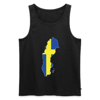 Schweden - Männer Premium Bio Tank Top - Schwarz - Vorne - AI Model Male 178 light (178cm)