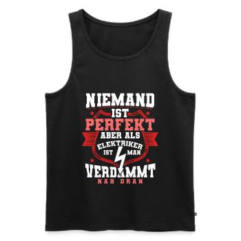 Elektriker - Männer Premium Bio Tank Top - Schwarz - Vorne - Michal (187cm)