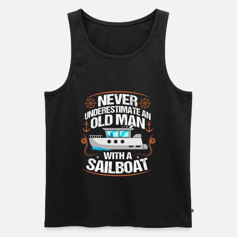 Schiffe - Männer Premium Bio Tank Top - Schwarz