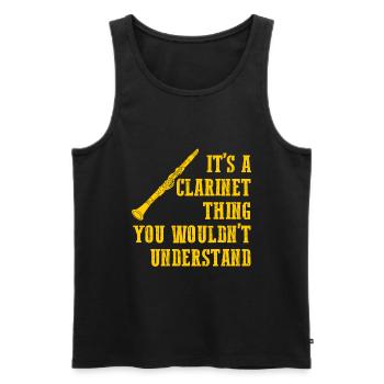 Klarinette - Männer Premium Bio Tank Top - Schwarz - Vorne - AI Model Male 178 light (178cm)
