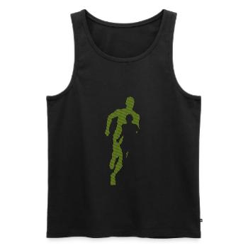 run - Men's Premium Organic Tank Top - black - Front - AI Model Male 178 light (178cm)