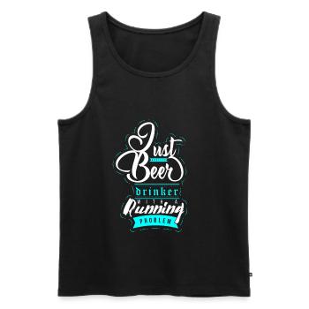courir - Débardeur bio Premium Homme - noir - Devant - Michal (187cm)