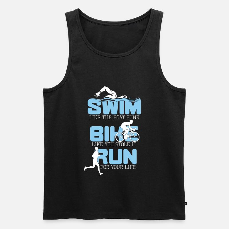 Triathlon - Männer Premium Bio Tank Top - Schwarz