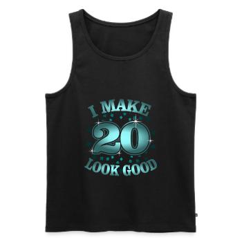 20. Geburtstag - Männer Premium Bio Tank Top - Schwarz - Vorne - AI Model Male 178 light (178cm)