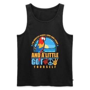 Papagei - Männer Premium Bio Tank Top - Schwarz - Vorne - Michal (187cm)