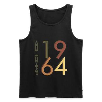 1964 - Männer Premium Bio Tank Top - Schwarz - Vorne - AI Model Male 178 light (178cm)