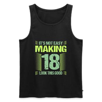 18th birthday - Men's Premium Organic Tank Top - black - Front - Michal (187cm)