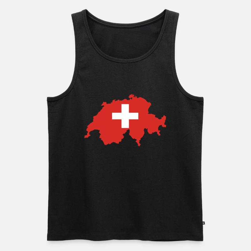 Schweiz - Männer Premium Bio Tank Top - Schwarz