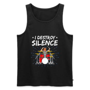 Schlagzeug Schlagzeuger Drummer Geschenk - Männer Premium Bio Tank Top - Schwarz - Vorne - Michal (187cm)