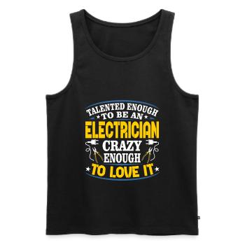 Elektriker - Männer Premium Bio Tank Top - Schwarz - Vorne - Michal (187cm)