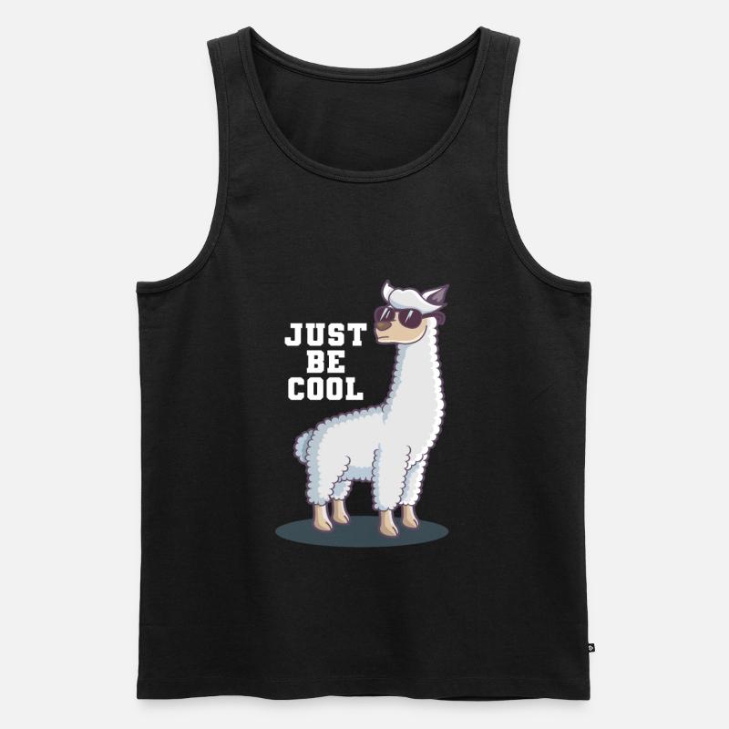 Lama - Männer Premium Bio Tank Top - Schwarz