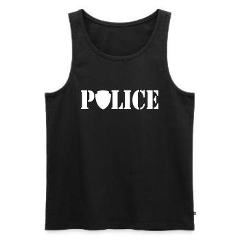 Police - Débardeur bio Premium Homme - noir - Devant - Michal (187cm)