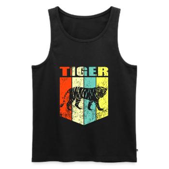 Tiger - Männer Premium Bio Tank Top - Schwarz - Vorne - Michal (187cm)