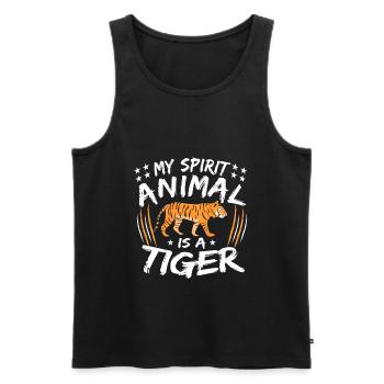 Tiger - Männer Premium Bio Tank Top - Schwarz - Vorne - Michal (187cm)