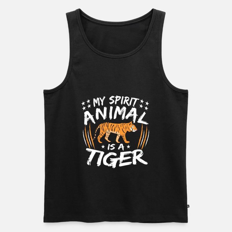 Tiger - Männer Premium Bio Tank Top - Schwarz