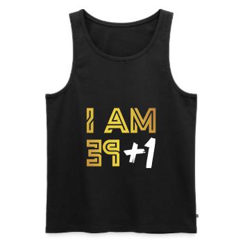 40th birthday - Men's Premium Organic Tank Top - black - Front - Michal (187cm)