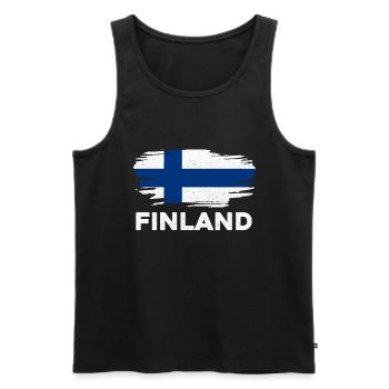 Finland - Men's Premium Organic Tank Top - black - Front - AI Model Male 178 light (178cm)