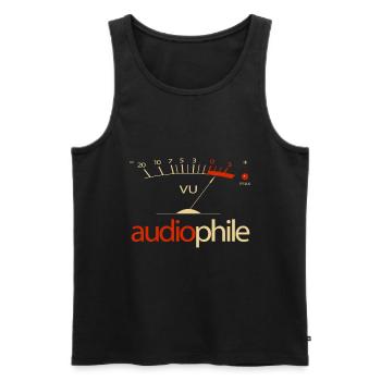 VU Meter Hi-Fi Vintage Stereo Audiophile - Men's Premium Organic Tank Top - black - Front - AI Model Male 178 light (178cm)