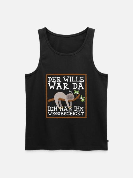 Faultier - Männer Premium Bio Tank Top - Schwarz