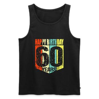 60ème anniversaire - Débardeur bio Premium Homme - noir - Devant - Michal (187cm)