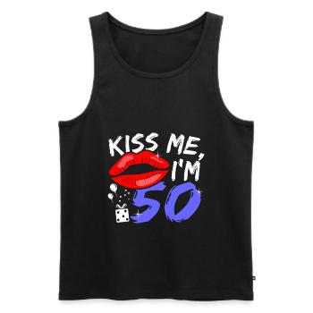 50ème anniversaire - Débardeur bio Premium Homme - noir - Devant - Michal (187cm)