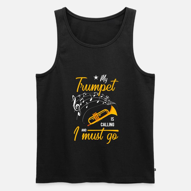Trompete - Männer Premium Bio Tank Top - Schwarz