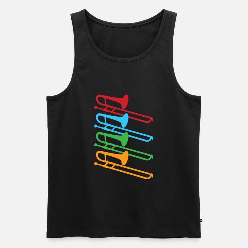 Posaune - Männer Premium Bio Tank Top - Schwarz