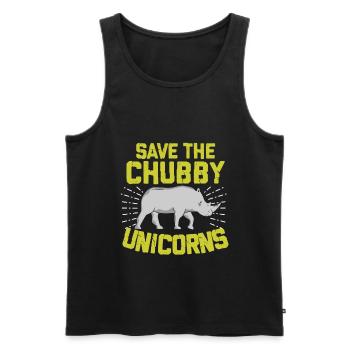 Nashorn - Männer Premium Bio Tank Top - Schwarz - Vorne - Michal (187cm)