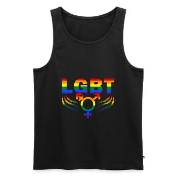 Lgbt - Männer Premium Bio Tank Top - Schwarz - Vorne - AI Model Male 178 light (178cm)