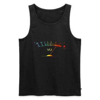 VU Meter Hi-Fi Vintage Stereo Audiophile colorful - Men's Premium Organic Tank Top - black - Front - AI Model Male 178 light (178cm)