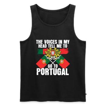Portugal - Débardeur bio Premium Homme - noir - Devant - Michal (187cm)