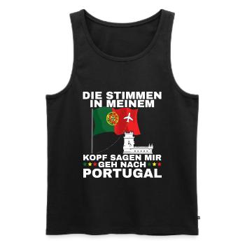 Portugal - Männer Premium Bio Tank Top - Schwarz - Vorne - Michal (187cm)