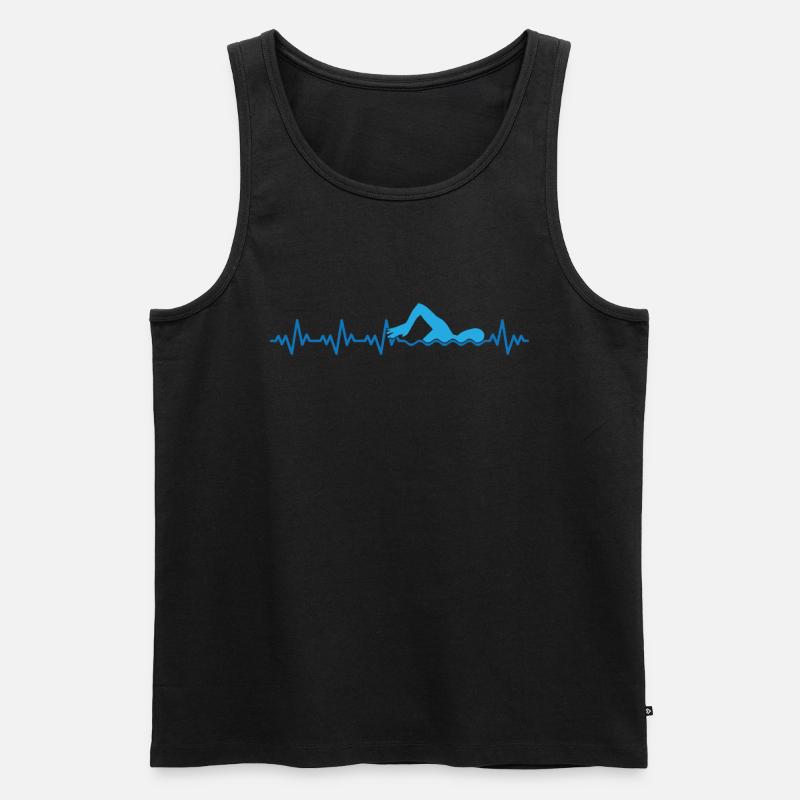 schwimmen - Männer Premium Bio Tank Top - Schwarz