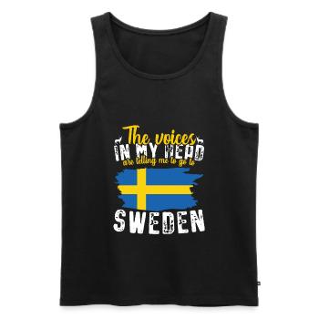 Schweden - Männer Premium Bio Tank Top - Schwarz - Vorne - AI Model Male 178 light (178cm)