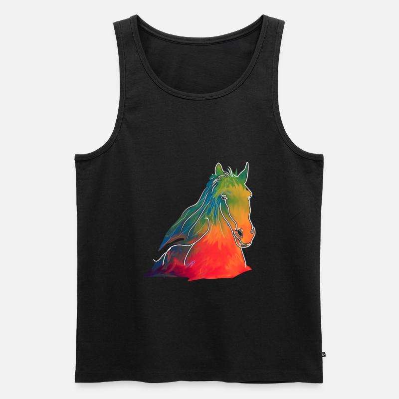 Pferd - Männer Premium Bio Tank Top - Schwarz