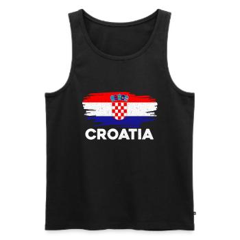 Kroatien - Männer Premium Bio Tank Top - Schwarz - Vorne - Michal (187cm)