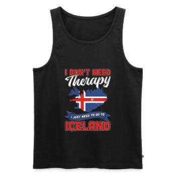 Iceland - Men's Premium Organic Tank Top - black - Front - Michal (187cm)