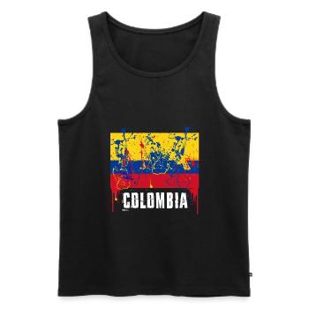 Colombia - Men's Premium Organic Tank Top - black - Front - Michal (187cm)