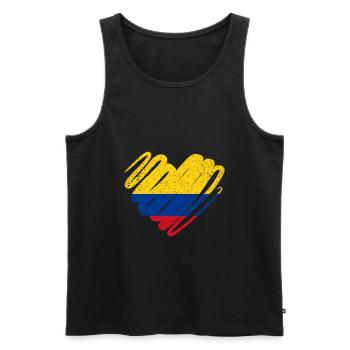 Colombia - Men's Premium Organic Tank Top - black - Front - Michal (187cm)