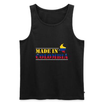 Colombia - Men's Premium Organic Tank Top - black - Front - Michal (187cm)