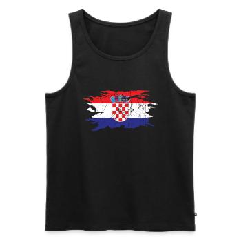 Kroatien - Männer Premium Bio Tank Top - Schwarz - Vorne - Michal (187cm)