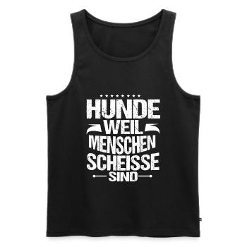 Labrador - Männer Premium Bio Tank Top - Schwarz - Vorne - Michal (187cm)